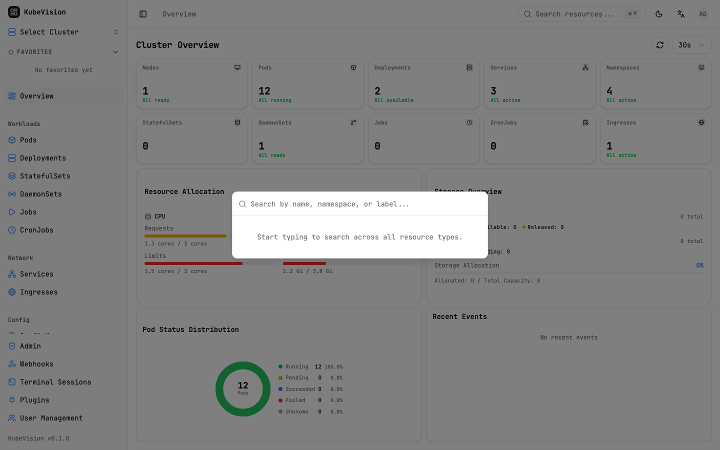 Global resource search dialog